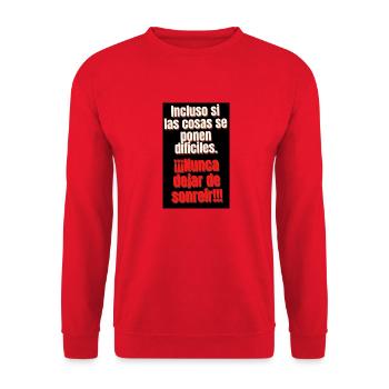 Aunque las cosas sean difíciles, ¡nunca te rindas! - Sweat-shirt Unisexe - rouge - Devant - Alina (178cm) & Michal (187cm)