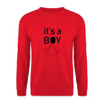 Grossesse Baby shower Babyshower Boy Girl - Sweat-shirt Unisexe - rouge - Devant - Alina (178cm) & Michal (187cm)