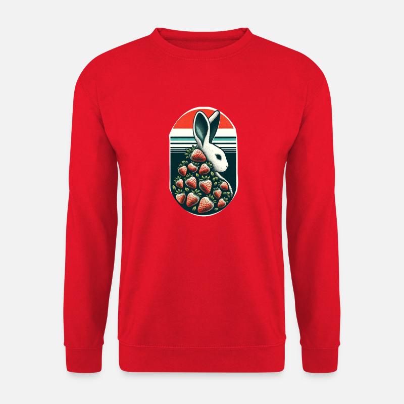 Retro-Hase - Unisex Pullover - Rot