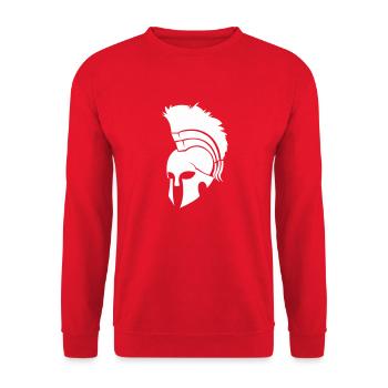 Sparta Helmet - Unisex Sweatshirt - red - Front - Alina (178cm) & Michal (187cm)