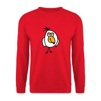 Budgie, parrot, little sparrow, bird smiling - Unisex Sweatshirt - red - Front - Alina (178cm) & Michal (187cm)
