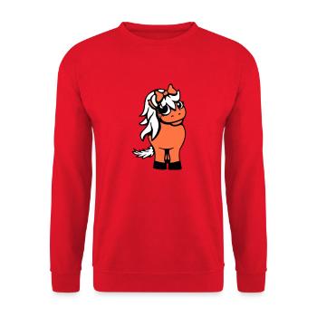 Horse Girl Female Cute Pretty Bow Woman - Unisex Sweatshirt - red - Front - Alina (178cm) & Michal (187cm)