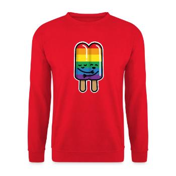 Bande de glaces gays sur le drapeau arc-en-ciel tige LGBT - Sweat-shirt Unisexe - rouge - Devant - Alina (178cm) & Michal (187cm)