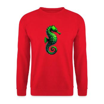 Hippocampe - Sweat-shirt Unisexe - rouge - Devant - Alina (178cm) & Michal (187cm)