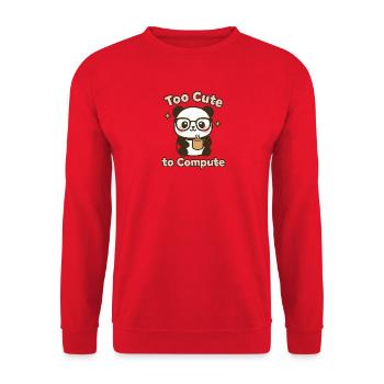 Süßer Panda mit Brille und Kaffeetasse - Unisex Pullover - Rot - Vorne - Alina (178cm) & Michal (187cm)