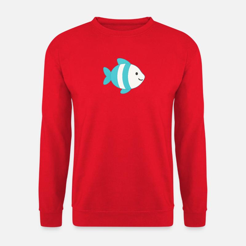 Fisch gestreift - Unisex Pullover - Rot
