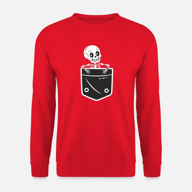 Conception ludique de poche squelette - Sweat-shirt Unisexe - rouge