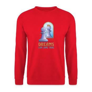 Träume können wahr werden Schachbauer - Unisex Pullover - Rot - Vorne - Alina (178cm) & Michal (187cm)