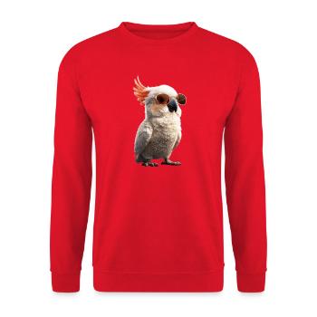Papagei Ara Sittich Kakadu Liebhaber Papageien - Unisex Pullover - Rot - Vorne - Alina (178cm) & Michal (187cm)