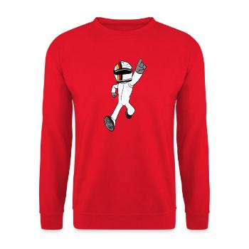 Rennfahrer - Unisex Pullover - Rot - Vorne - Alina (178cm) & Michal (187cm)