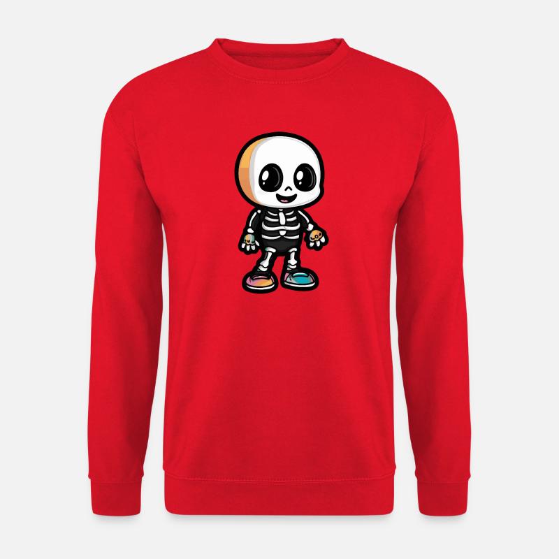 Skelett Niedlich Halloween Comic - Unisex Pullover - Rot
