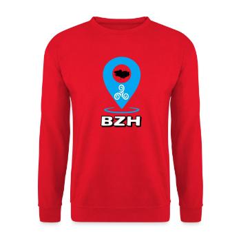 Triskel Breizh Blue - Unisex Sweatshirt - red - Front - Alina (178cm) & Michal (187cm)