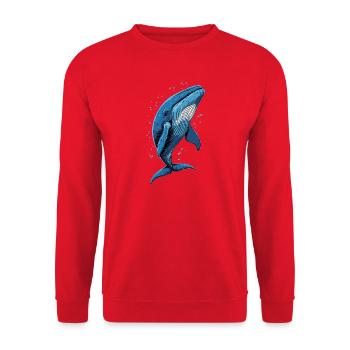 Blauwal Wal Blauwale Walgesang Taucher Ozean Wale - Unisex Pullover - Rot - Vorne - Alina (178cm) & Michal (187cm)