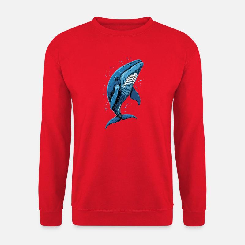 Blauwal Wal Blauwale Walgesang Taucher Ozean Wale - Unisex Pullover - Rot