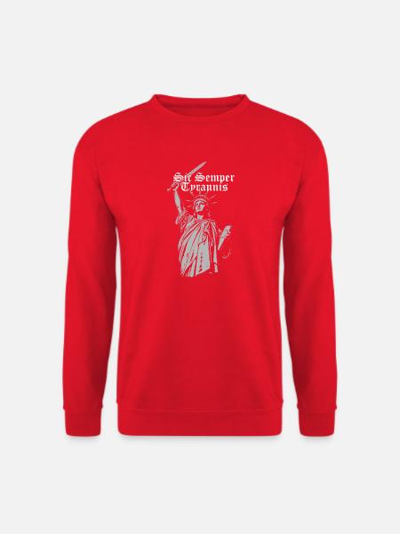 Sic Semper Tyrannis, Freiheitsstatue mit Schwert - Unisex Pullover - Rot