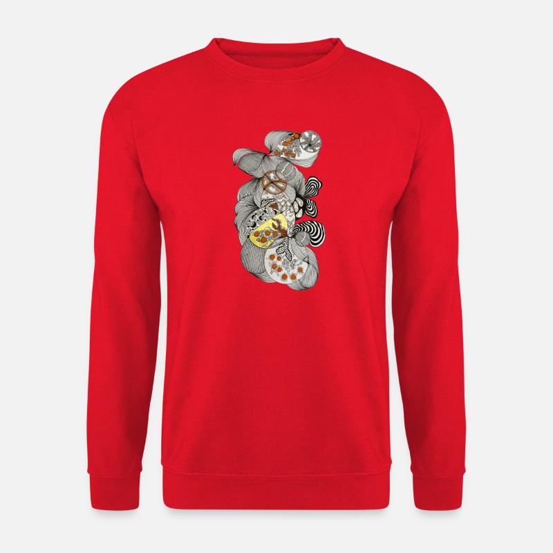 Organisch-Ornament Muster - Unisex Pullover - Rot