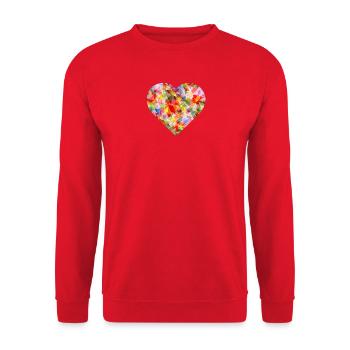 NEW -- Abstract Vibrant Heart Design! - Unisex Sweatshirt - red - Front - Alina (178cm) & Michal (187cm)