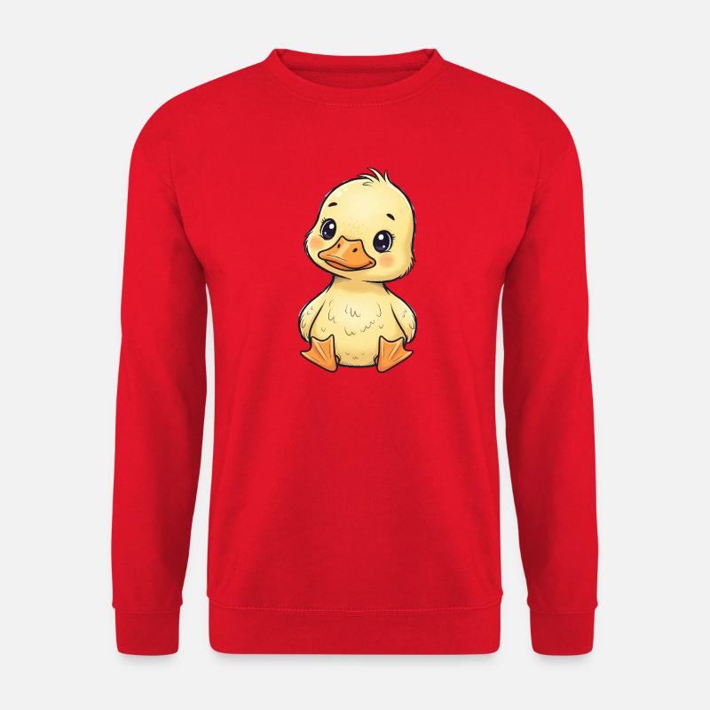 Süßes Küken-Cartoon auf Stoff - Unisex Pullover - Rot