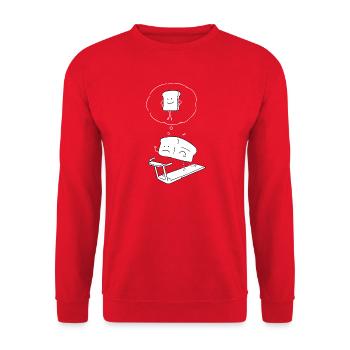 Lustiges Fitnessstudio Gewichtsverlust Kein Laufen – Kein Brennen - Unisex Pullover - Rot - Vorne - Alina (178cm) & Michal (187cm)