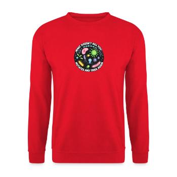 Mutations continue to fight – Biotech Humor - Unisex Sweatshirt - red - Front - Alina (178cm) & Michal (187cm)