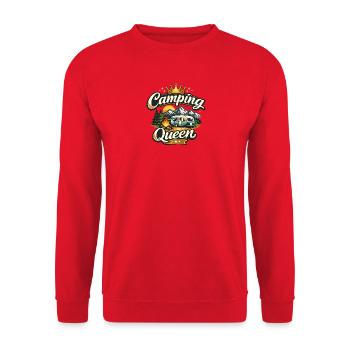 Camping Queen - Unisex Sweatshirt - red - Front - Alina (178cm) & Michal (187cm)