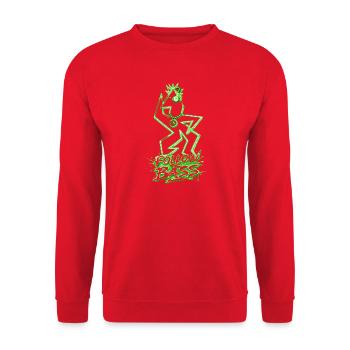 Neon Graffiti Bass Beast - Unisex Sweatshirt - red - Front - Alina (178cm) & Michal (187cm)