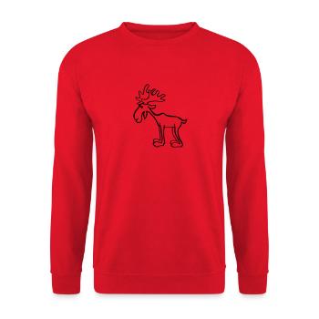 Elch - Unisex Pullover - Rot - Vorne - Alina (178cm) & Michal (187cm)