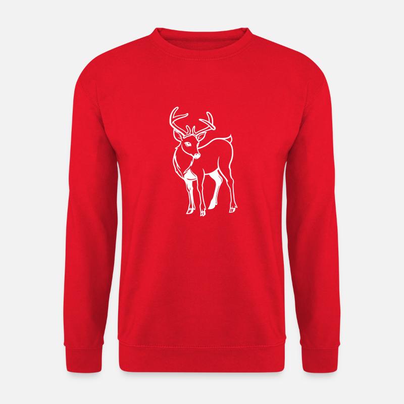 reh hirsch comic - Unisex Pullover - Rot