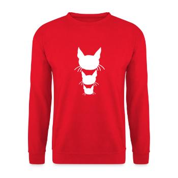 3 Chats Silhouettes Trois Amis Equipe Chefs d’équipe - Sweat-shirt Unisexe - rouge - Devant - Alina (178cm) & Michal (187cm)