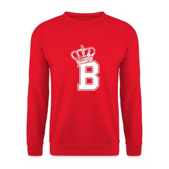 Buchstabe B King - Unisex Pullover - Rot - Vorne - Alina (178cm) & Michal (187cm)