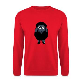 mouton noir petit mignon mignon agneau cool bande dessinée - Sweat-shirt Unisexe - rouge - Devant - Alina (178cm) & Michal (187cm)
