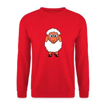 mouton bébé se tient mignon mignon agneau enfant cool bande dessinée - Sweat-shirt Unisexe - rouge - Devant - Alina (178cm) & Michal (187cm)
