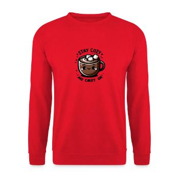 Stay cozy and Carry on - Unisex Pullover - Rot - Vorne - Alina (178cm) & Michal (187cm)