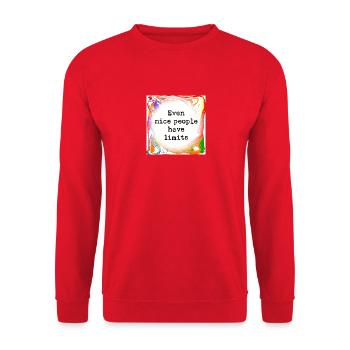 We all have limits - Unisex Sweatshirt - red - Front - Alina (178cm) & Michal (187cm)