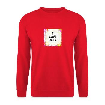 I don't care - Unisex Sweatshirt - red - Front - Alina (178cm) & Michal (187cm)