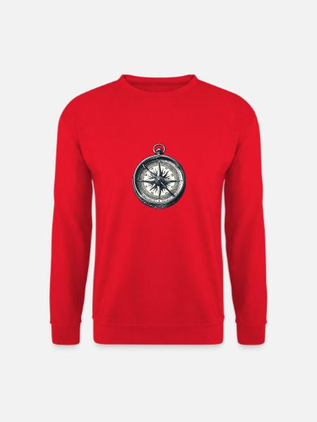 Vintage Kompass: Nordwärts mit Stil - Unisex Pullover - Rot