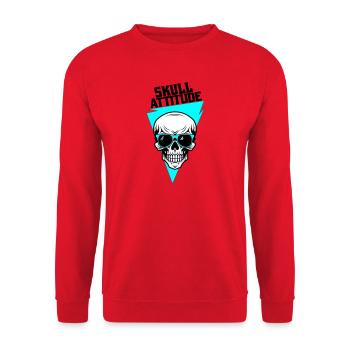 Skull with Glasses - Unisex Sweatshirt - red - Front - Alina (178cm) & Michal (187cm)