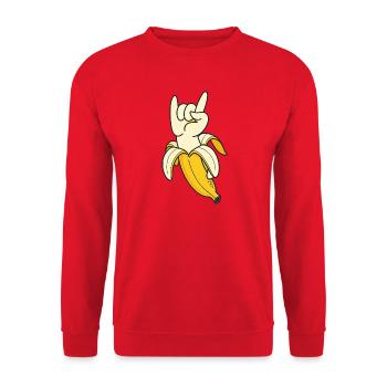 Illustration du geste de la main de la banane - Sweat-shirt Unisexe - rouge - Devant - Alina (178cm) & Michal (187cm)