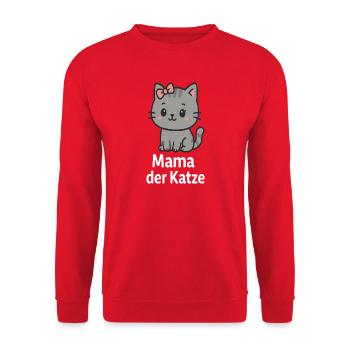 Illustration d'une jolie maman chat - Sweat-shirt Unisexe - rouge - Devant - Alina (178cm) & Michal (187cm)