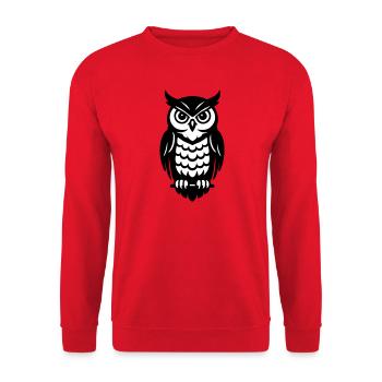 Owls in black and white - Unisex Sweatshirt - red - Front - Alina (178cm) & Michal (187cm)