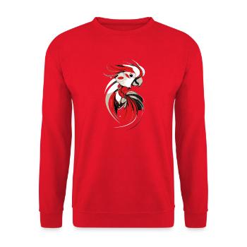 Papagei Ara Sittich Kakadu Liebhaber Papageien - Unisex Pullover - Rot - Vorne - Alina (178cm) & Michal (187cm)