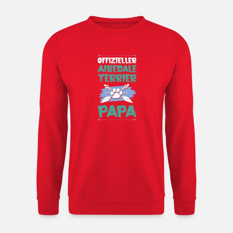 airedale terrier hunde papa - Unisex Pullover - Rot