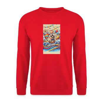 Columbus Day - Ship Sea Adventure - Unisex Sweatshirt - red - Front - Alina (178cm) & Michal (187cm)