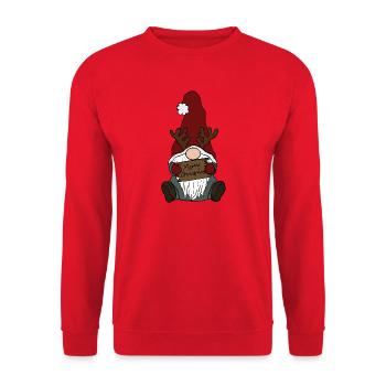 Wichtel  - Unisex Pullover - Rot - Vorne - Alina (178cm) & Michal (187cm)