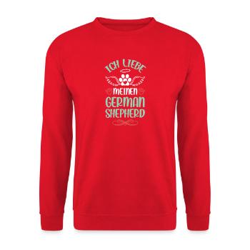 I love my German Shepherd - Unisex Sweatshirt - red - Front - Alina (178cm) & Michal (187cm)