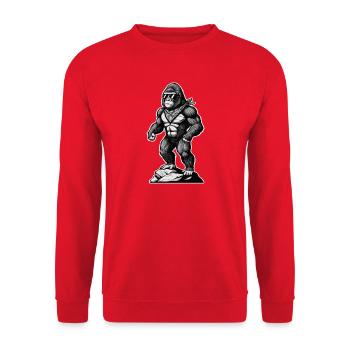 Wandern Wanderer Bergsteiger Berg Natur Gorilla - Unisex Pullover - Rot - Vorne - Alina (178cm) & Michal (187cm)