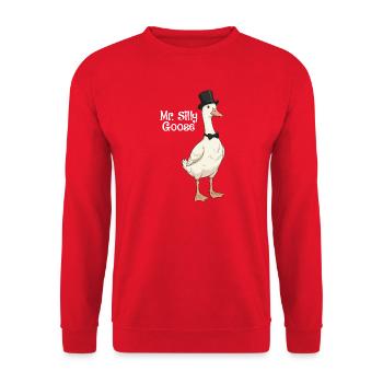 Mr Silly Goose Funny Groom Wedding Humor - Unisex Sweatshirt - red - Front - Alina (178cm) & Michal (187cm)