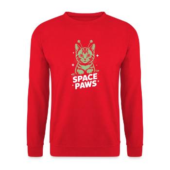 Weltraumkatze Astralpfoten - Unisex Pullover - Rot - Vorne - Alina (178cm) & Michal (187cm)