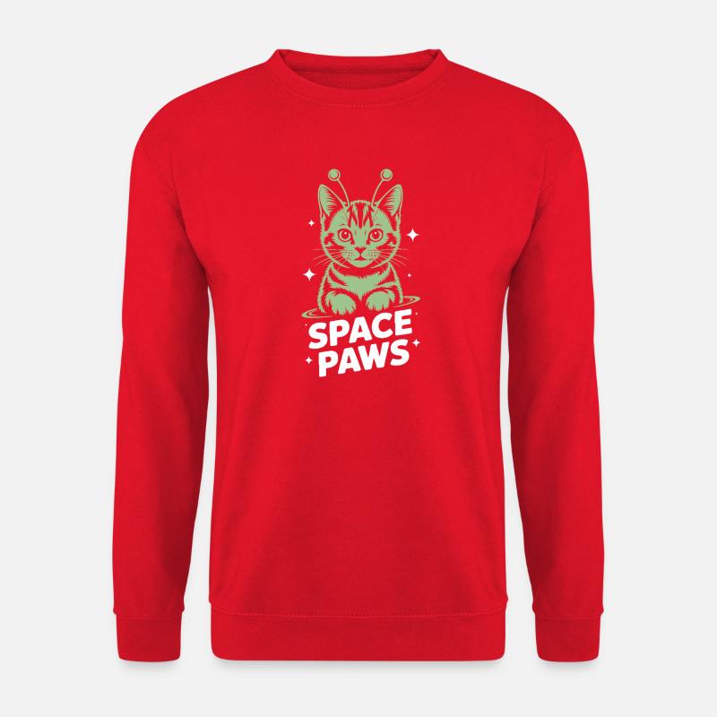 Chat Spatial Pattes Astrales - Sweat-shirt Unisexe - rouge
