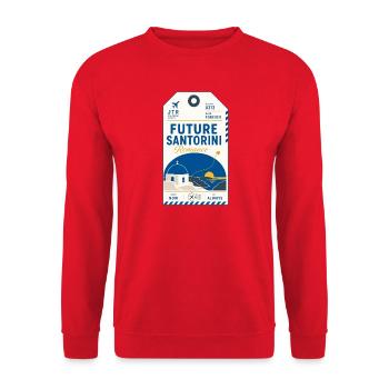 Romance Gift, Future Santorini Travel Love Trip - Unisex Pullover - Rot - Vorne - Alina (178cm) & Michal (187cm)